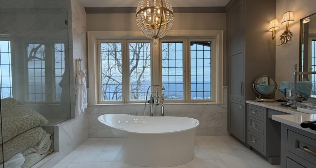 Tinted windows in bathroom