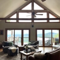 Large living room with tinted windows